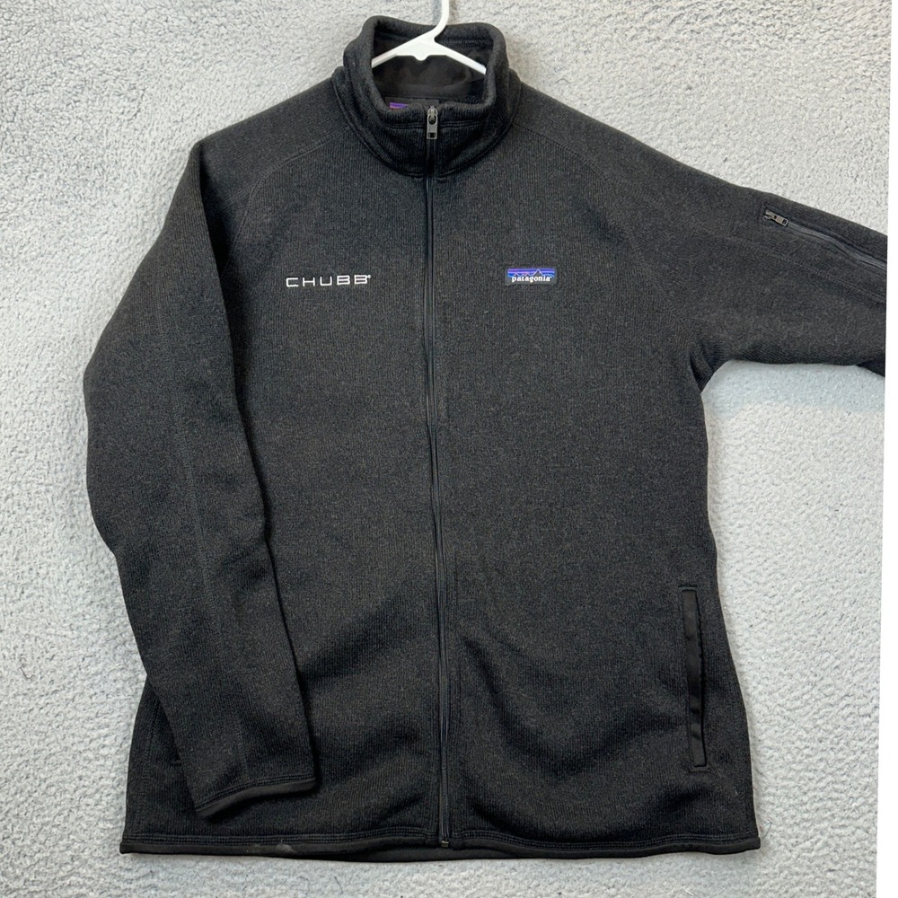 Patagonia Jacket Women XL Better Sweater Black Full Zip Fleece Mock Neck Pockets